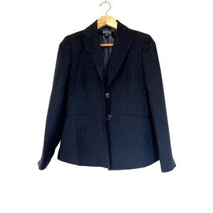 Black Two Button Oversized Business Work Blazer 4